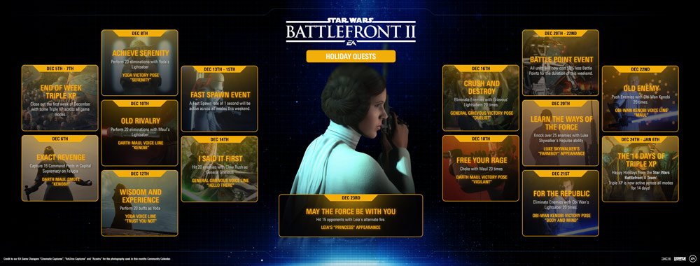 Battlefront II: Community-Kalender für Dezember 2019