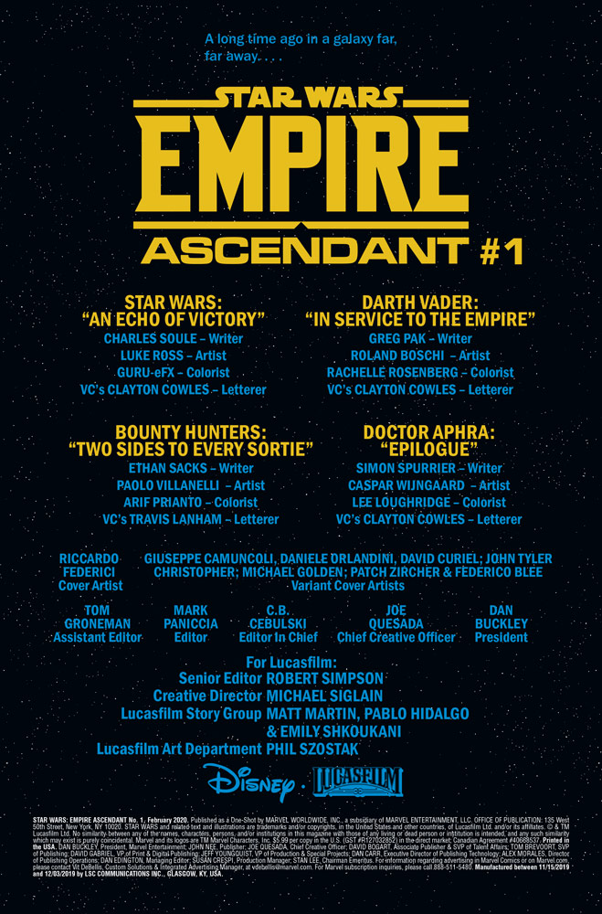 Vorschauseiten zu Star Wars: Empire Ascendant #1