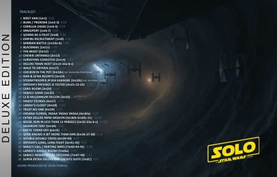 Hier ist die Trackliste zum Solo-Deluxe-Soundtrack