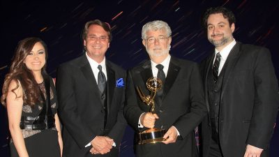 Carrie Fisher, Harrison Ford, William Shatner-Tribut an George Lucas