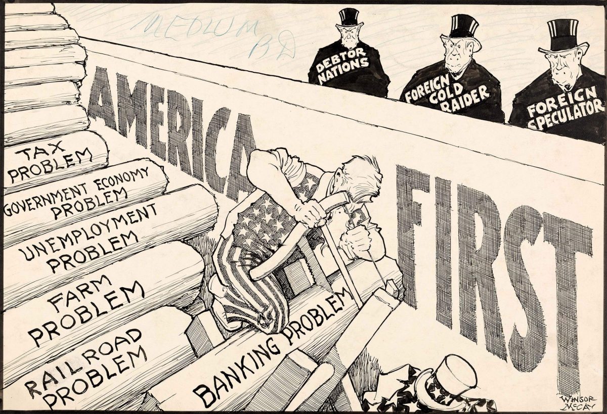 Winsor McCay, „America First“, um 1910, Lucas Museum of Narrative Art, Los Angeles, Bild mit freundlicher Genehmigung von Heritage Auctions/HA.com