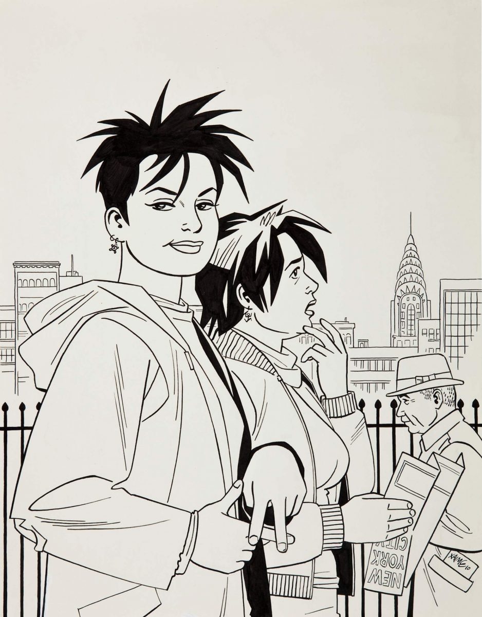 Jaime Hernandez, Locas Heroes, Original-Covergestaltung für Village Voice, 21.–27. April 2010, Lucas Museum of Narrative Art, Los Angeles. Bild mit freundlicher Genehmigung von Heritage Auctions/HA.com