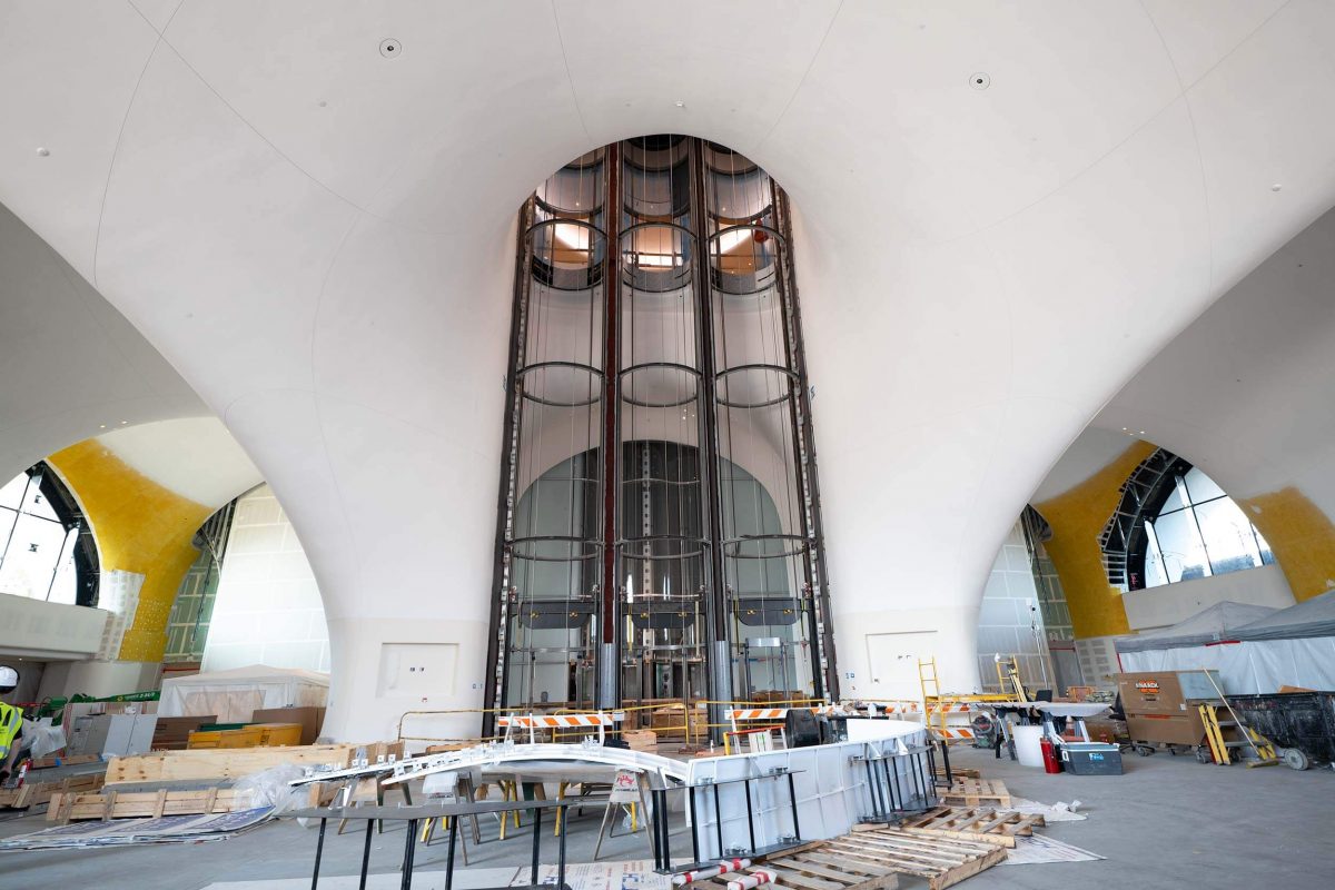 Bau der Lobby des Lucas Museum, September 2024, © 2024 Lucas Museum of Narrative Art, Foto: Jenny Miyasaki